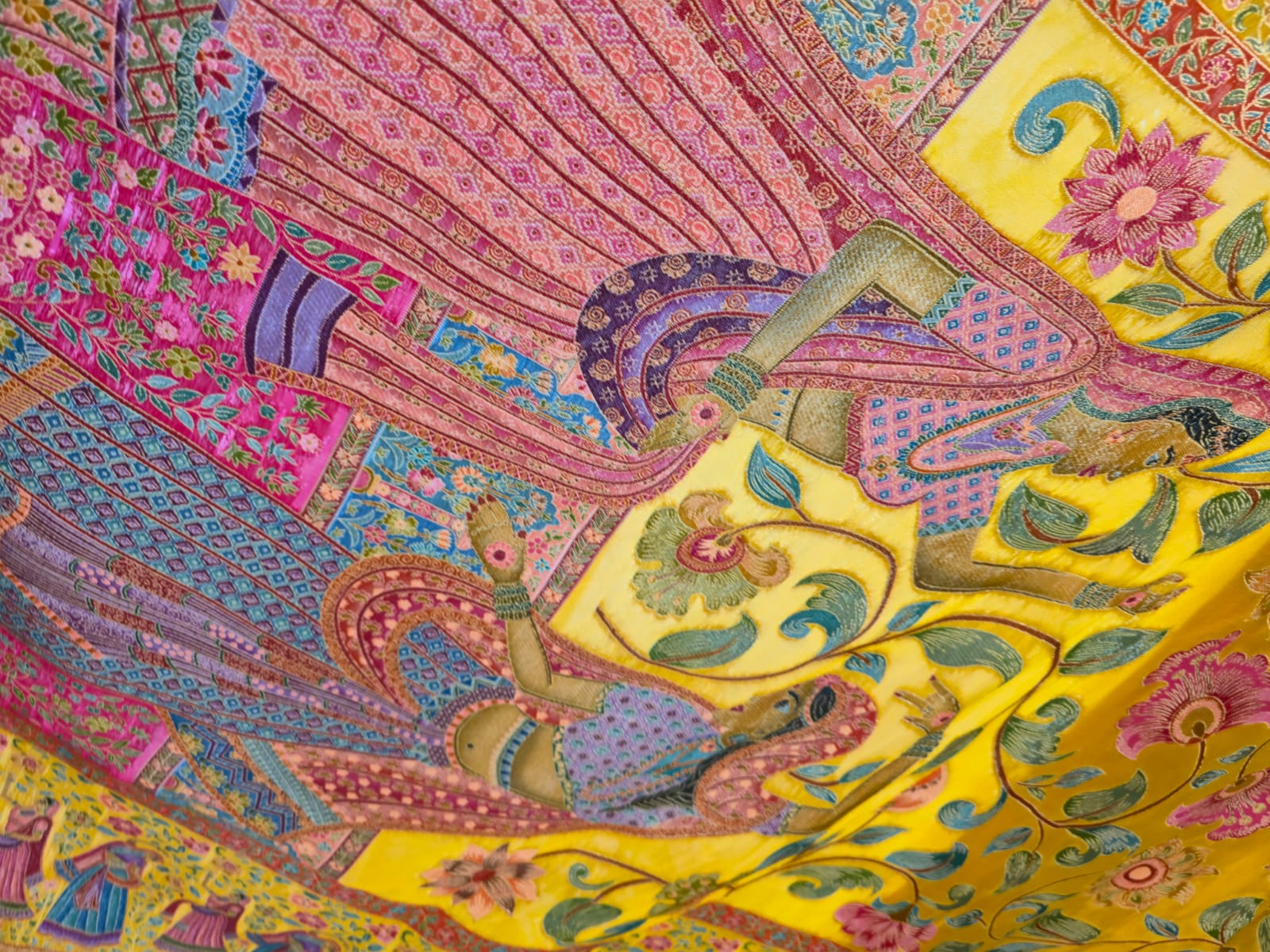 Pure silk mustard color unstiched three peice suit. - Image 6