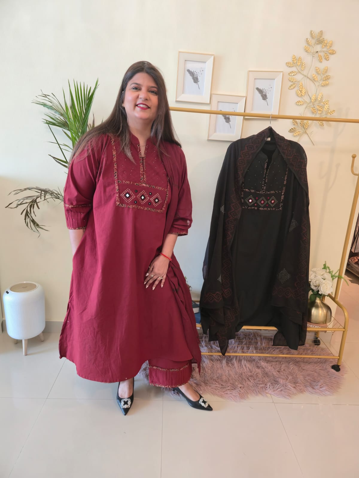 Title Black Elegance Embroidered Ready-to-Wear 3 Piece Suit