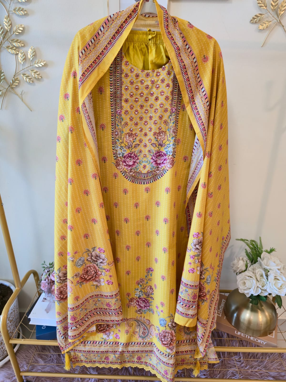 Title Sunshine Bloom Embroidered Ready-to-Wear 3 Piece Suit - Image 3