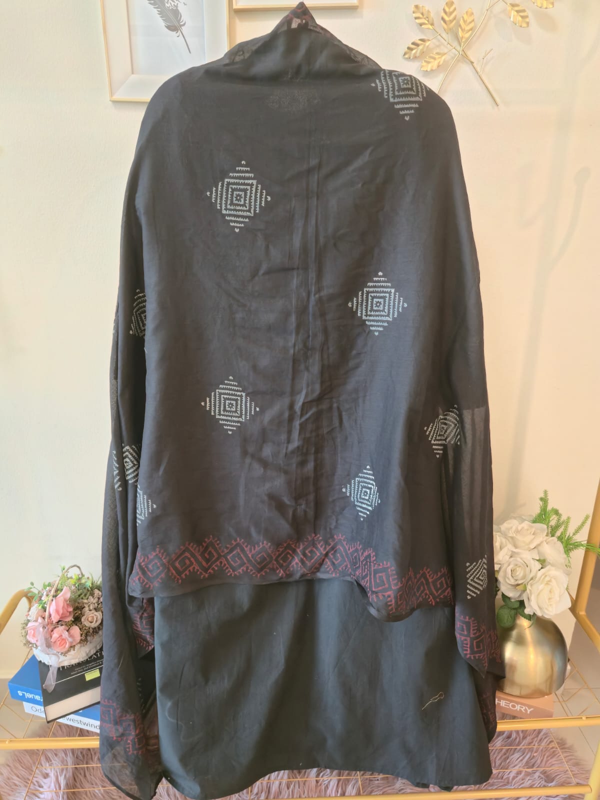 Title Black Elegance Embroidered Ready-to-Wear 3 Piece Suit - Image 3