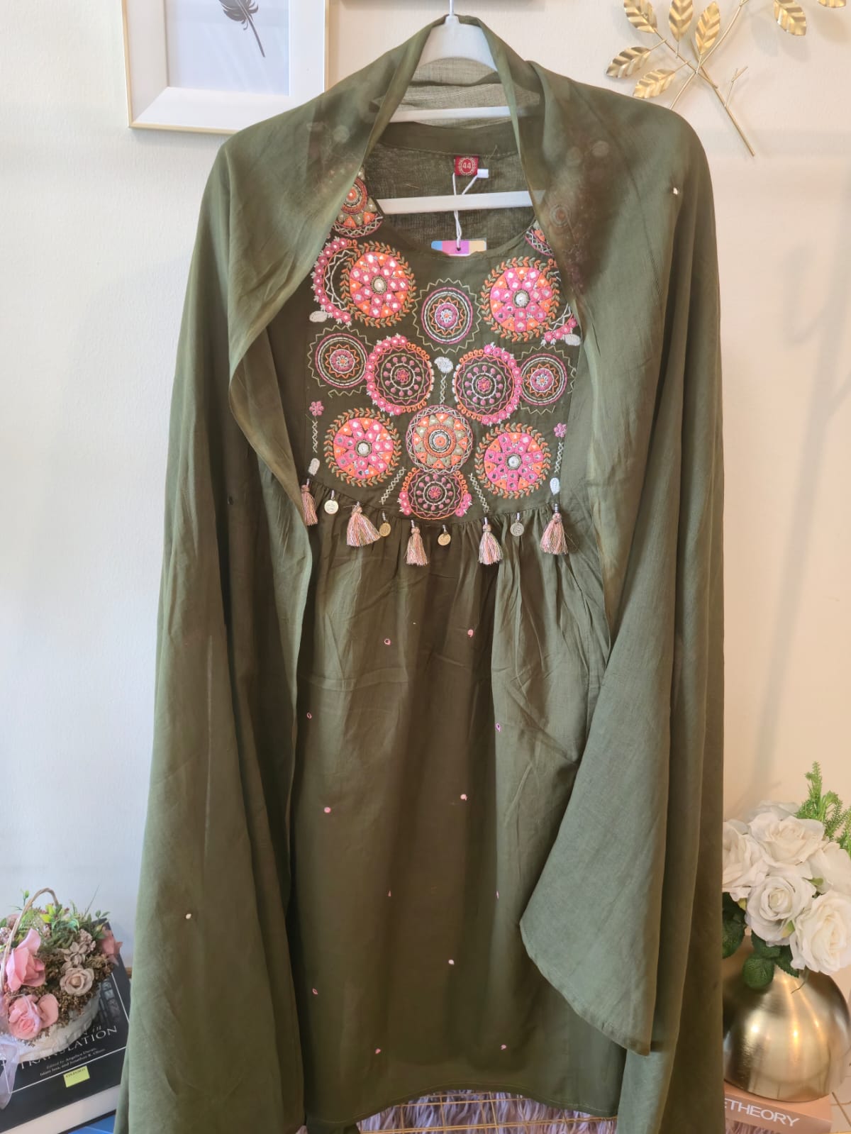 Title Olive Charm Embroidered Ready-to-Wear 3 Piece Suit - Image 3