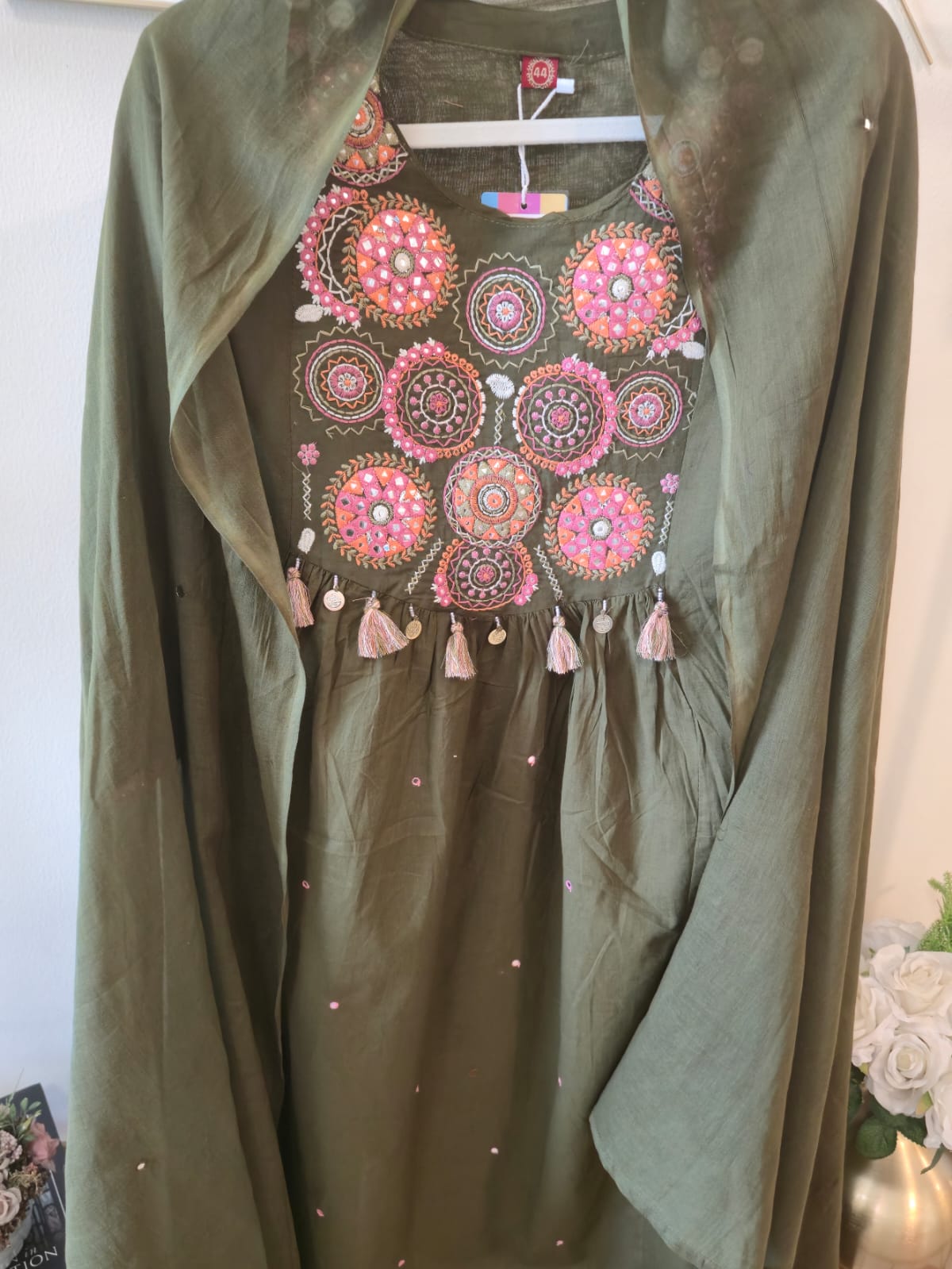 Title Olive Charm Embroidered Ready-to-Wear 3 Piece Suit - Image 6