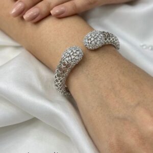 Title:  Premium CZ Openable Bracelet – Elegant Crystal Studded Designer Cuff
