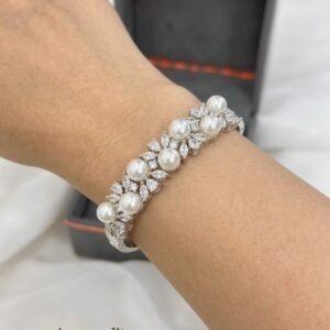 Title:  Premium CZ Openable Bracelet – Elegant Crystal Studded Designer Cuff