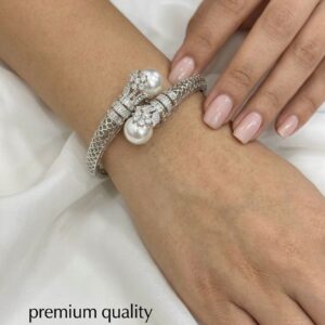 Title:  Premium CZ Openable Bracelet – Elegant Crystal Studded Designer Cuff