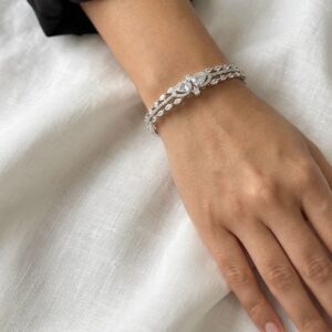 Title:  Premium CZ Openable Bracelet – Elegant Crystal Studded Designer Cuff