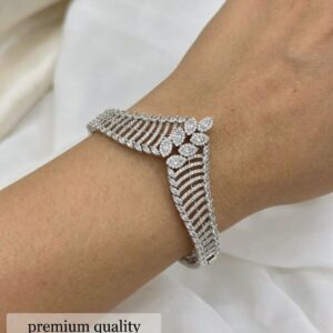 Title:  Premium CZ Openable Bracelet – Elegant Crystal Studded Designer Cuff