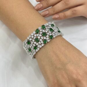 Title:  Premium CZ Openable Bracelet – Elegant Crystal Studded Designer Cuff