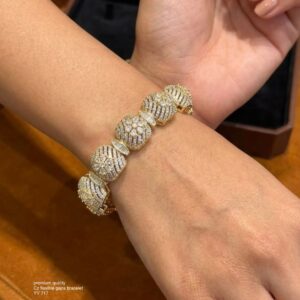 Title:  Premium CZ Openable Bracelet – Elegant Crystal Studded Designer Cuff