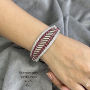 Title:  Premium CZ Openable Bracelet – Elegant Crystal Studded Designer Cuff