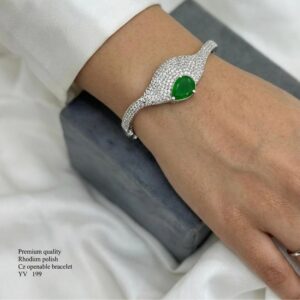 Title:  Premium CZ Openable Bracelet – Elegant Crystal Studded Designer Cuff