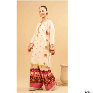 Title:  Ivory Elephant Print Kurta & Palazzo Set