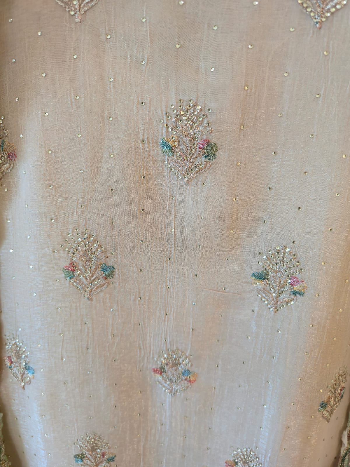 Pastel Tie-Dye pure crape unstich three peice Suit with Embroidered Dupatta - Image 5