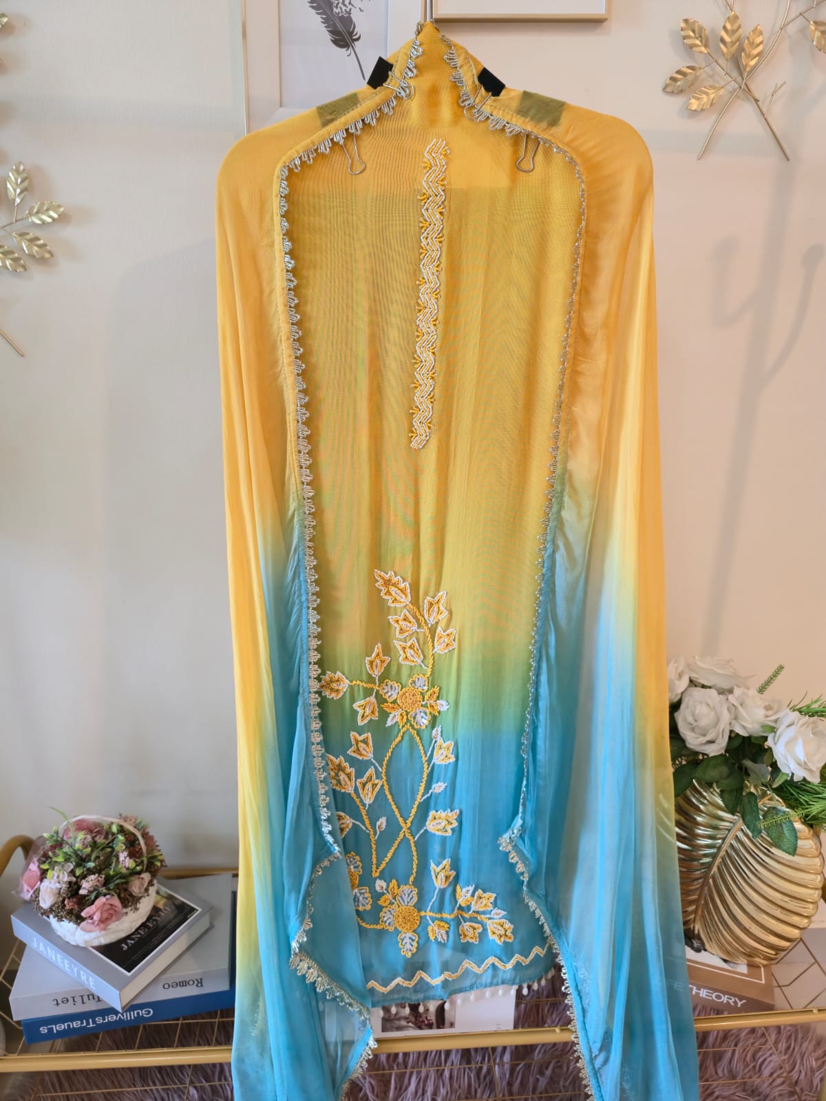 Citrus Splash – Embroidered Ombre lawn blend 3-Piece Unstitched Suit - Image 5