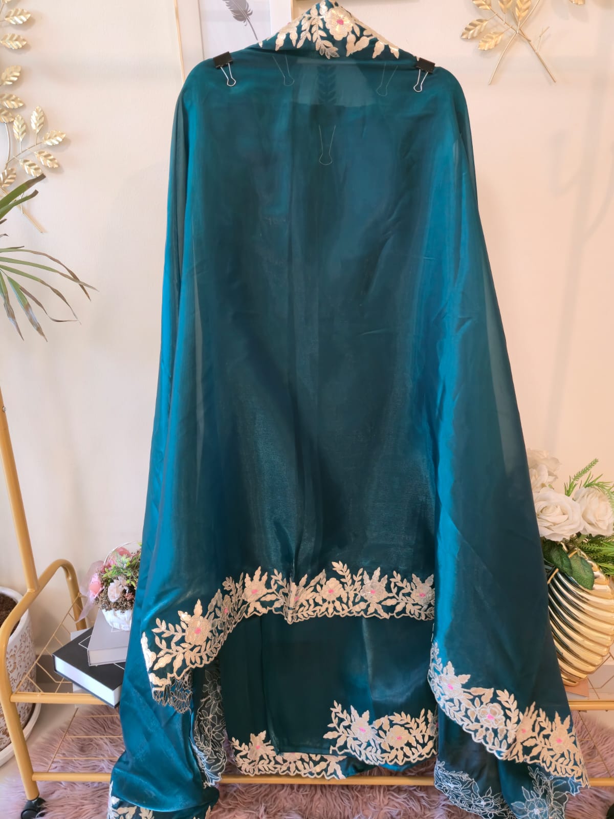 Bottle green pure viscose fendi unstich three peice suit - Image 2