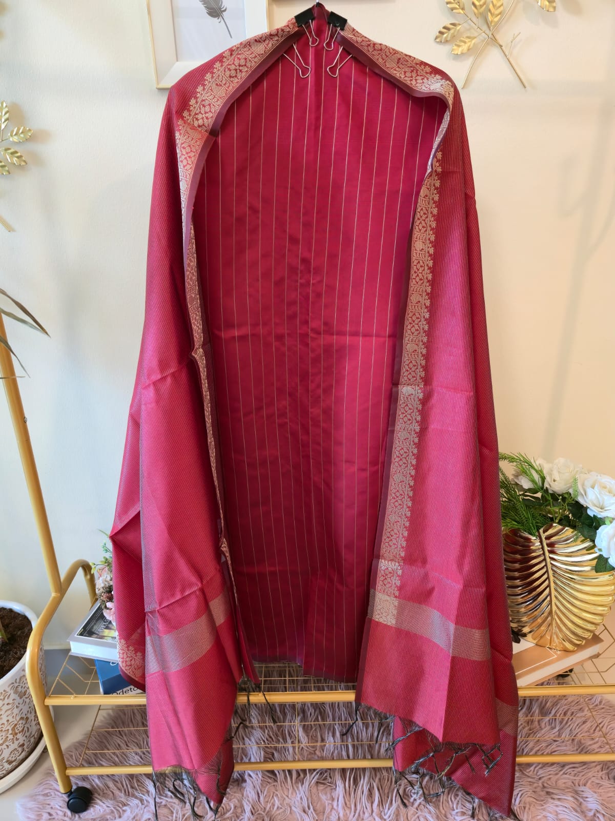 Presenting a very elegant Pure Cotton striped unstitched suit - Image 6