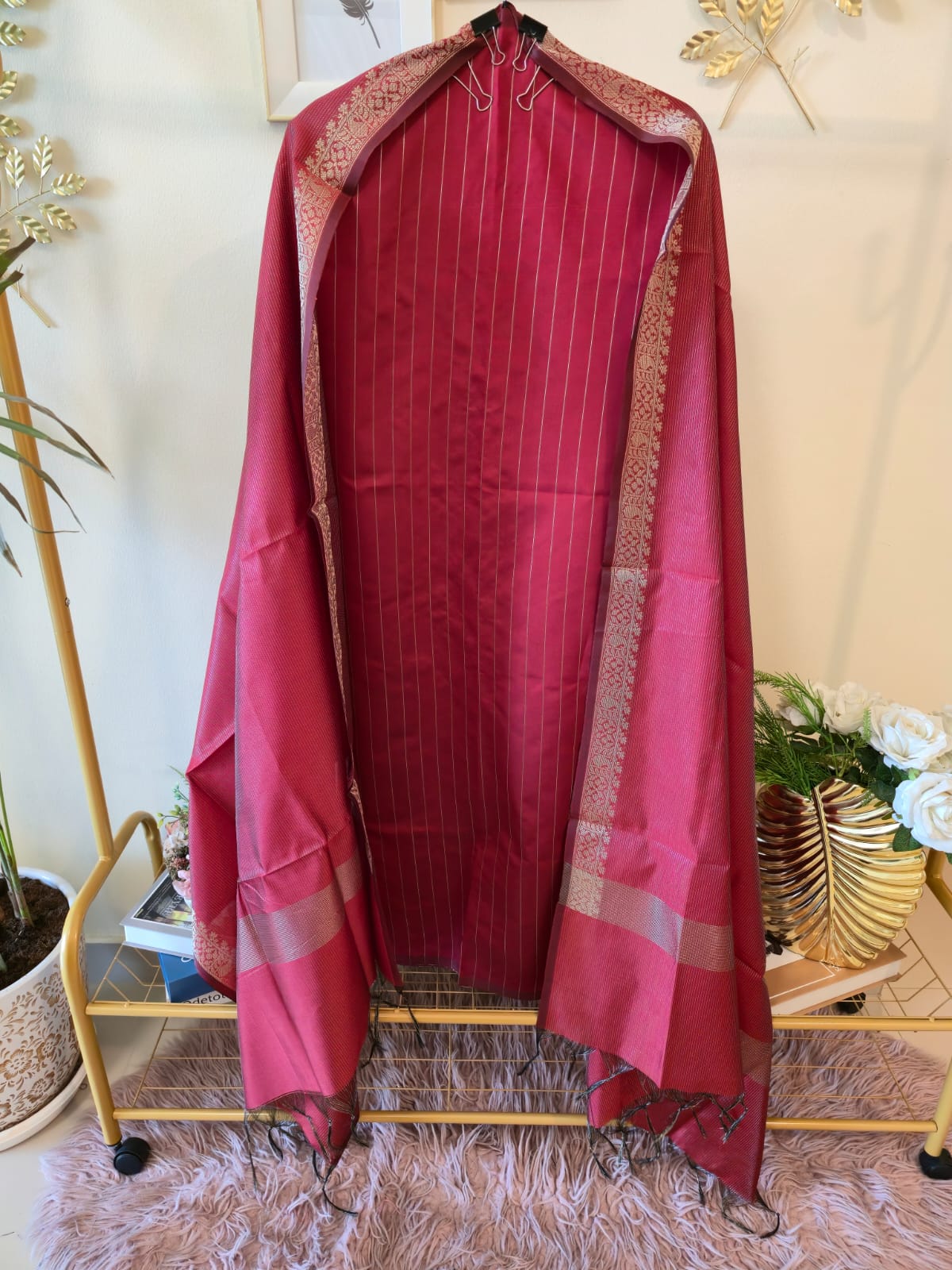 Presenting a very elegant Pure Cotton striped unstitched suit - Image 5