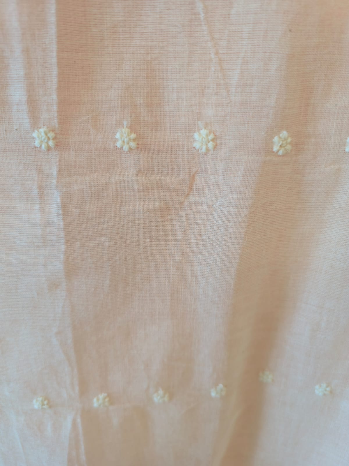 Elegant powder peach Mul Cotton unstiched 3-Piece Suit - Image 2