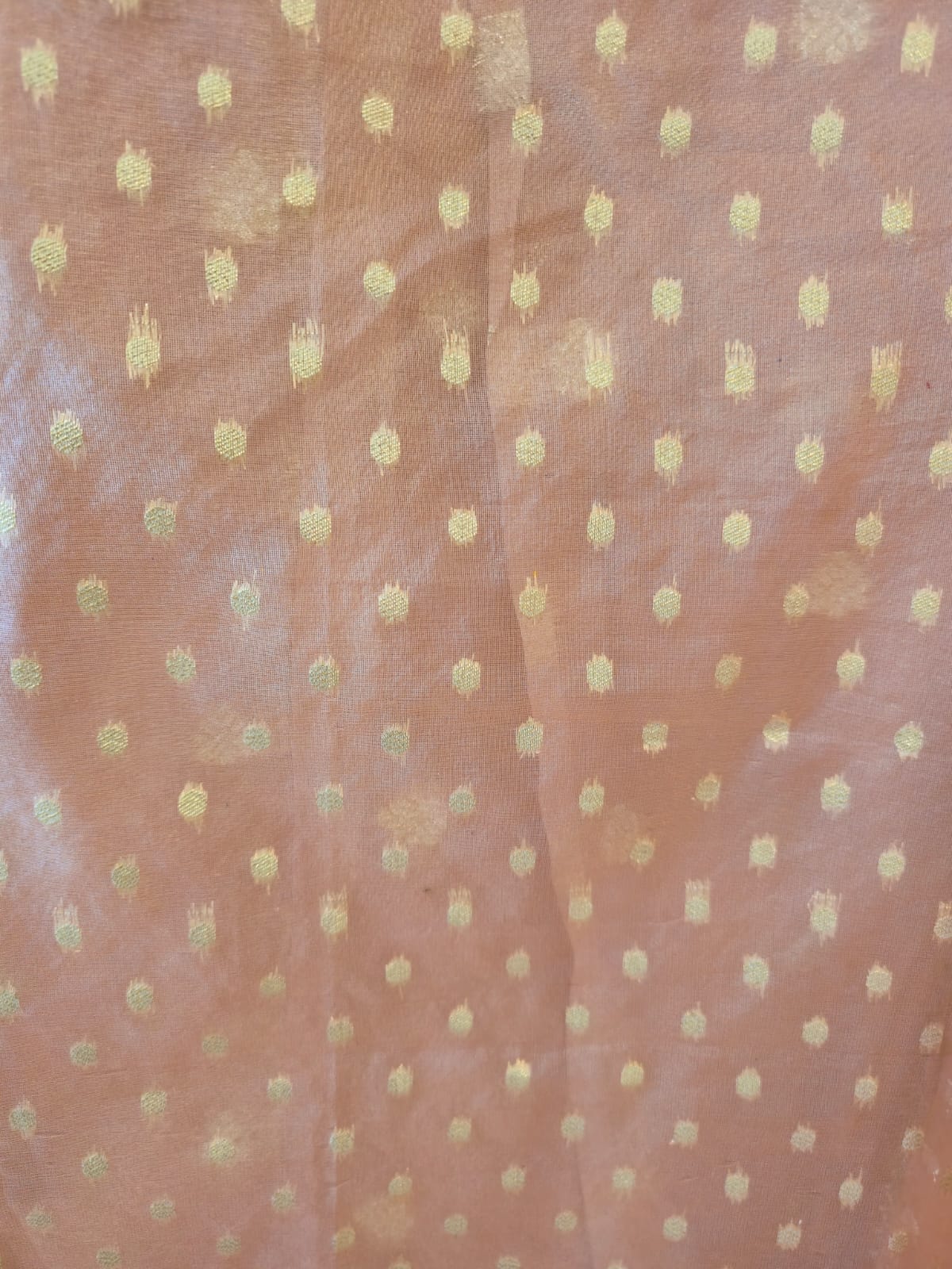 Elegant pink pure Chanderi unstiched three peice suit. - Image 2