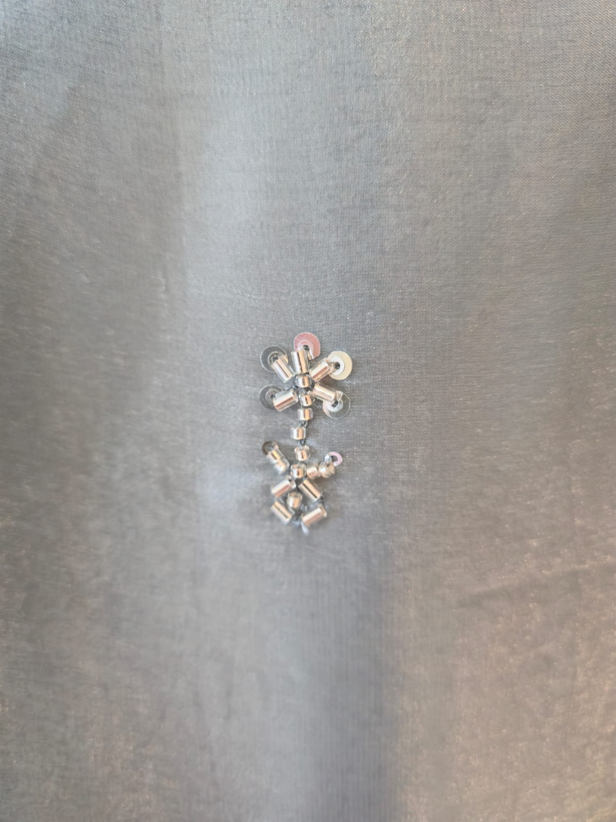 Elegant slate grey pure viscouse Fendi fabric Suit with Delicate Hand Embroidery - Image 4
