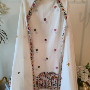 Pure khadi dyable  unstiched three peice suit.