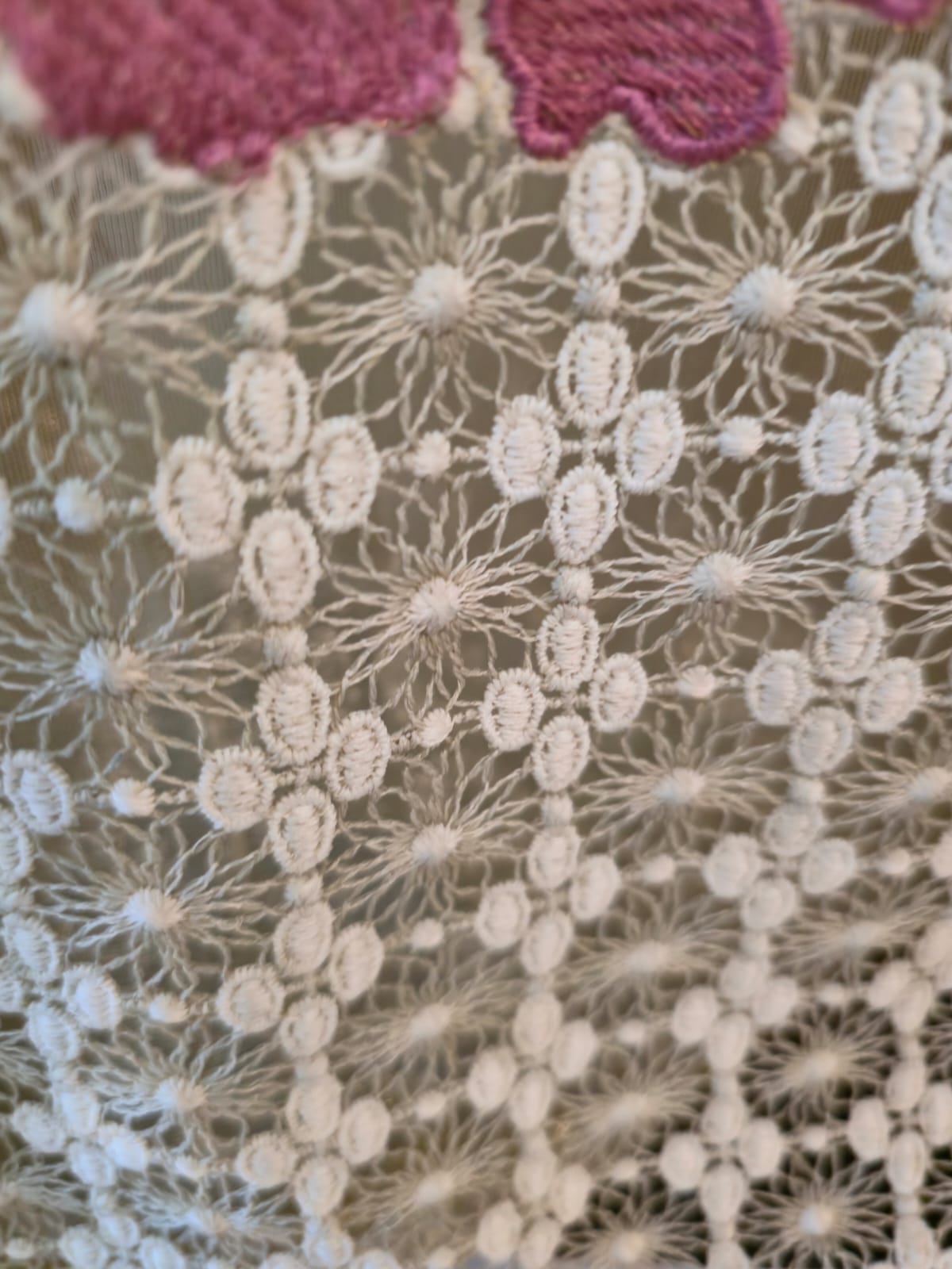 Ivory Shimmer Silk unstiched three peice suit with Multi-Floral Embroidery - Image 4