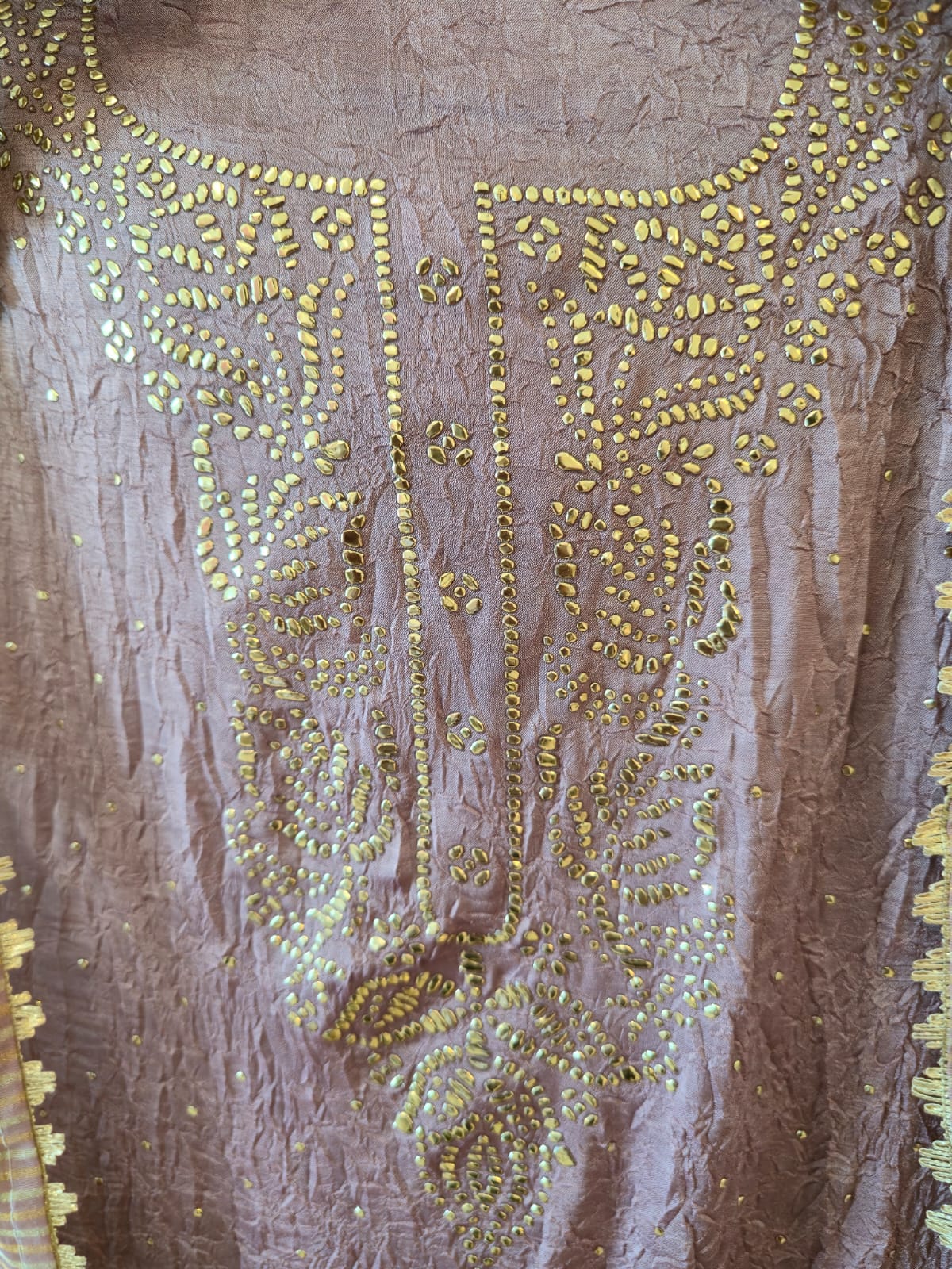 Lavender Dreams Hand-Embellished Crushed Chiffon unstiched three peice Suit Set. - Image 3